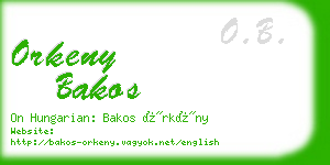 orkeny bakos business card
